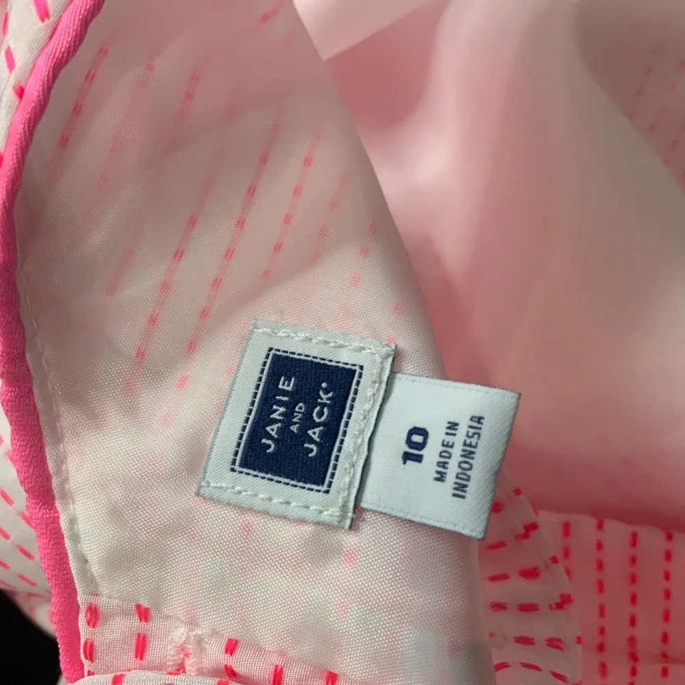 Janie and Jack Pink and White Party Dress w/ Bow Size 10.